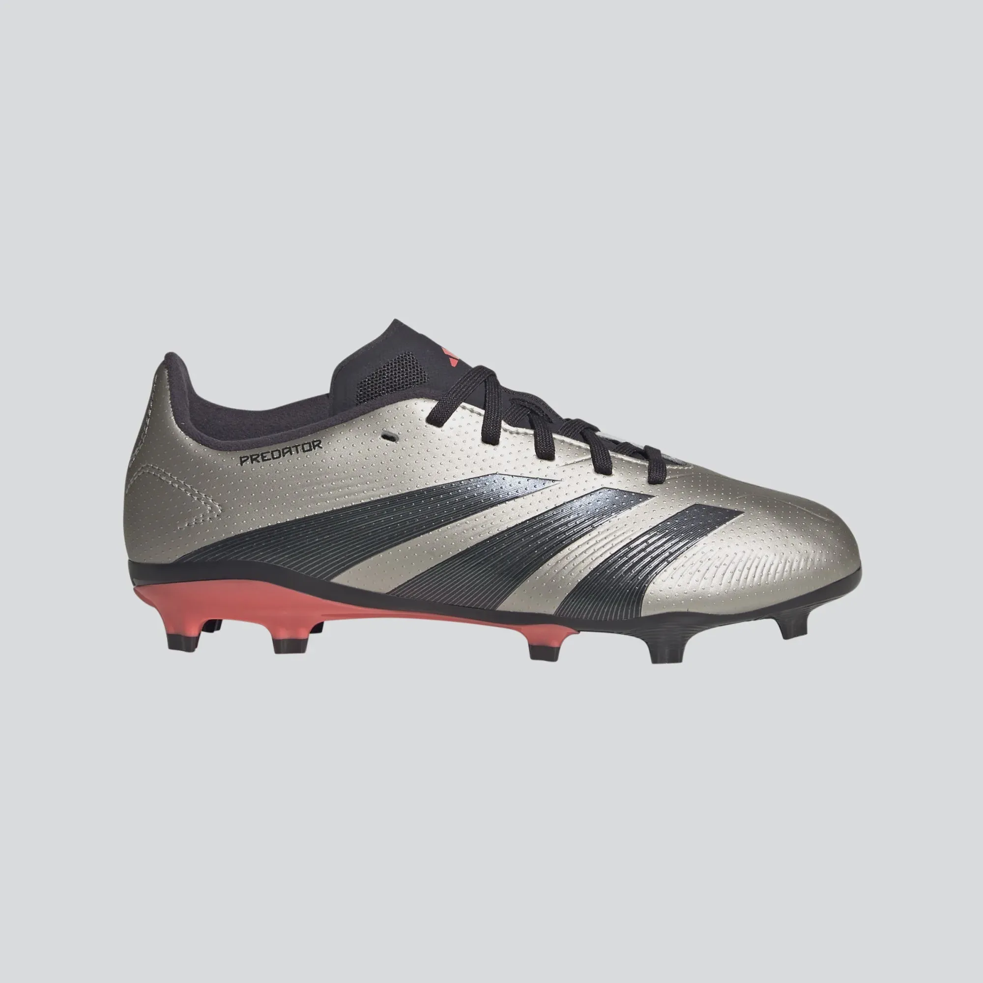 adidas Predator League FG Boots- Platinum/Black/Red- JUNIOR