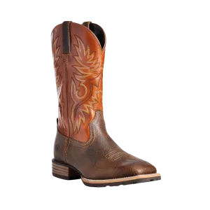 Ariat Men's Hybrid Big Boy Orange and Brown Square Toe Boots