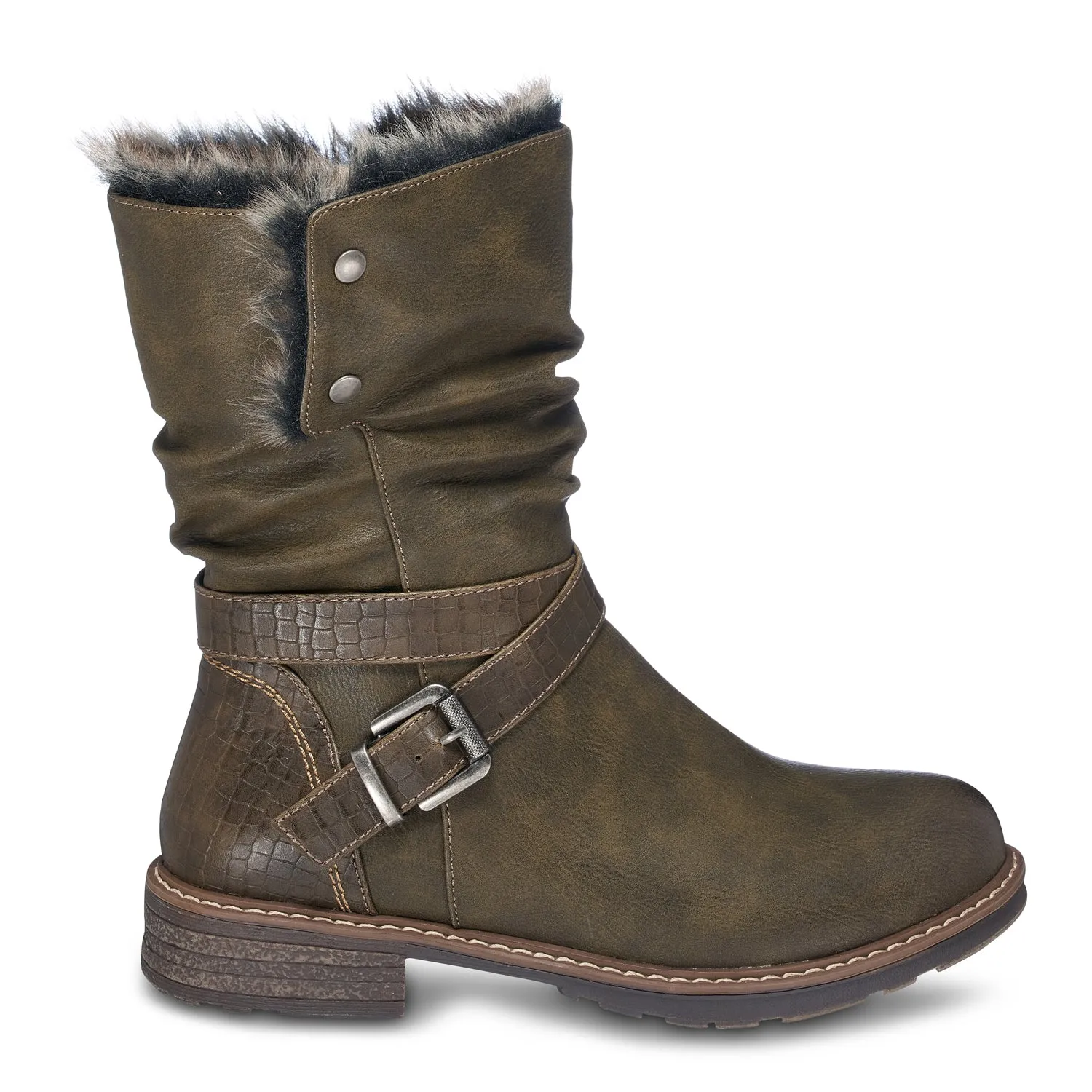 Bailey Olive Fur Boots