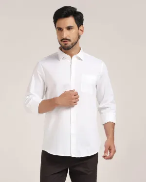 Casual White Solid Shirt - Creta