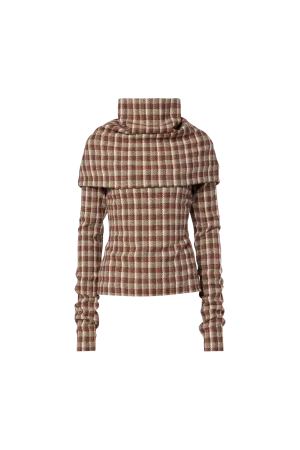 Checked Wool Top