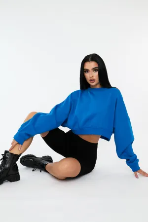 Cobalt Blue Cropped Sweatshirt - Kieva