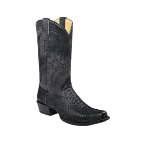 Corral Men's Cowboy Embroidery Genuine Python Narrow Black Boots