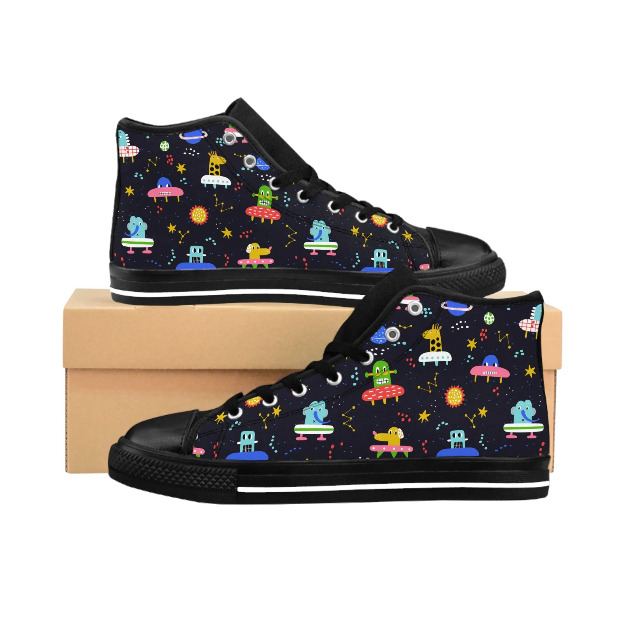 Cute Alien Robot Women's Classic Sneakers