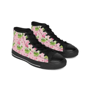 Cute Pink Turtle Cupcake Women's Classic Sneakers