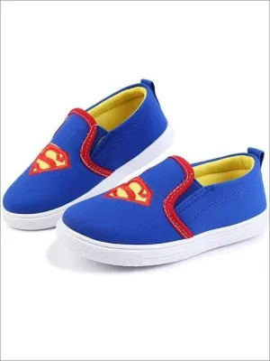 Girls Casual Superhero Slip-On Sneakers By Liv and Mia