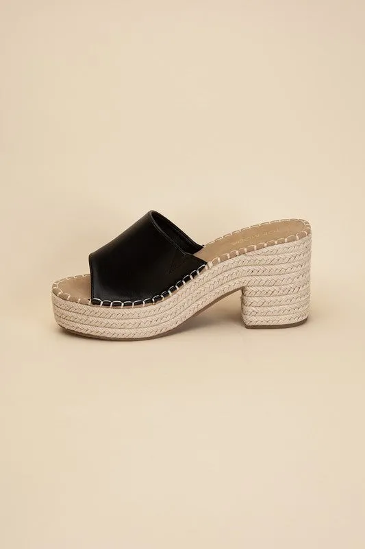 LOCK-1 Espadrille Mule Heels