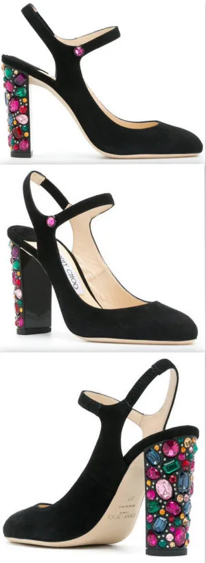 'Meagan' Embellished Suede Pumps