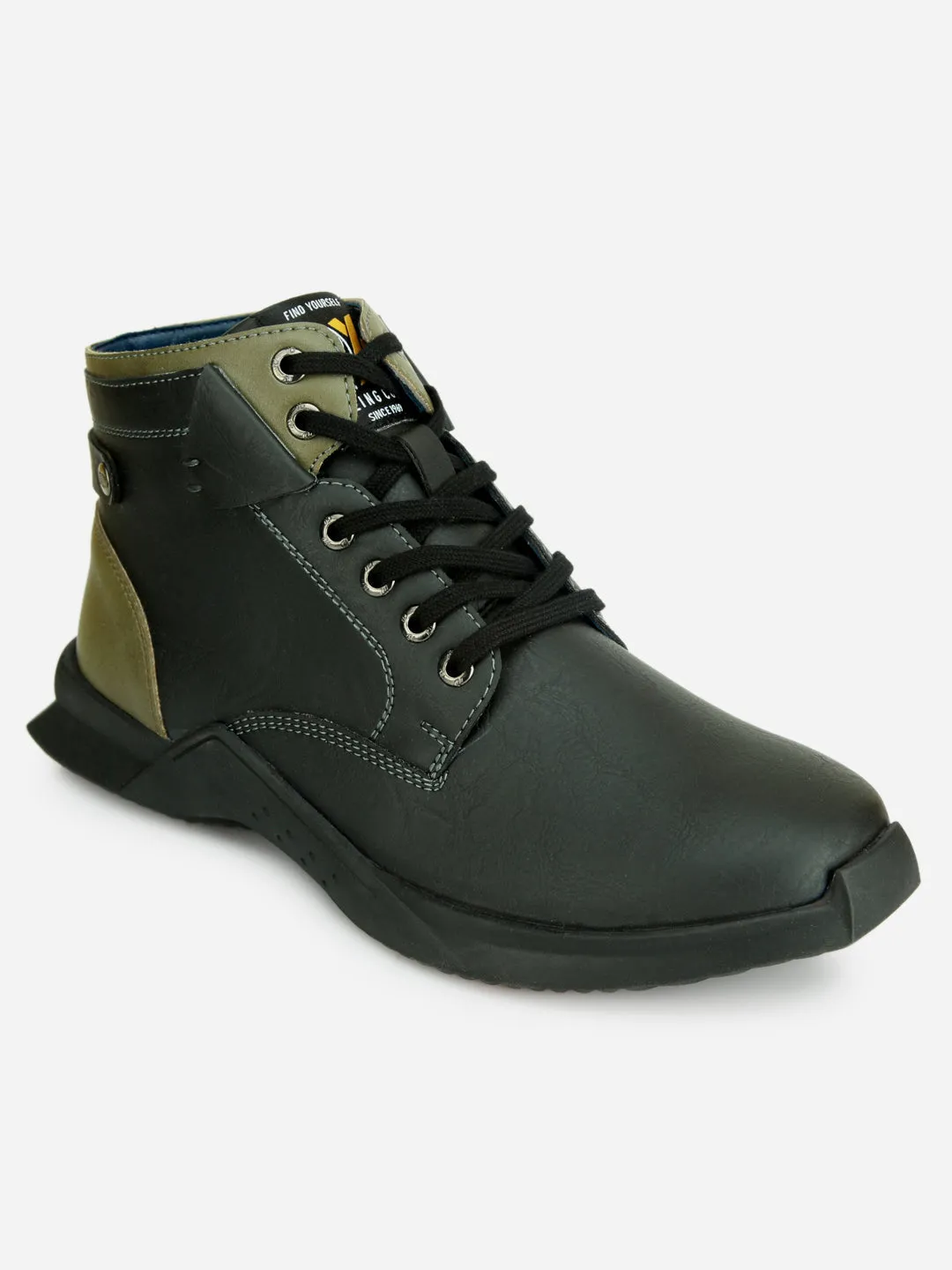 Men's Black Regular Toe Outdoor Boot (IX1040)