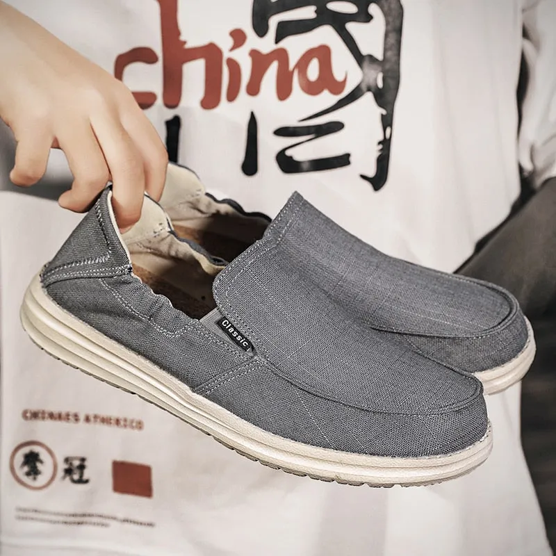 Men's Casual Shoes Canvas Breathable Loafers Men Male Comfortable Outdoor Walking Shoes Classic Loafers Men Sneakers