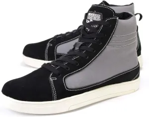 Milwaukee Leather MBM9112 Men's Black Suede with Dark Grey Canvas Reinforced Casual Street Riding Shoes w/Ankle Support