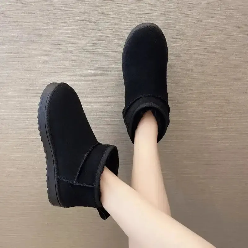 New Snow Boot Style Short Mini Winter Sheepskin Boots Women Waterproof