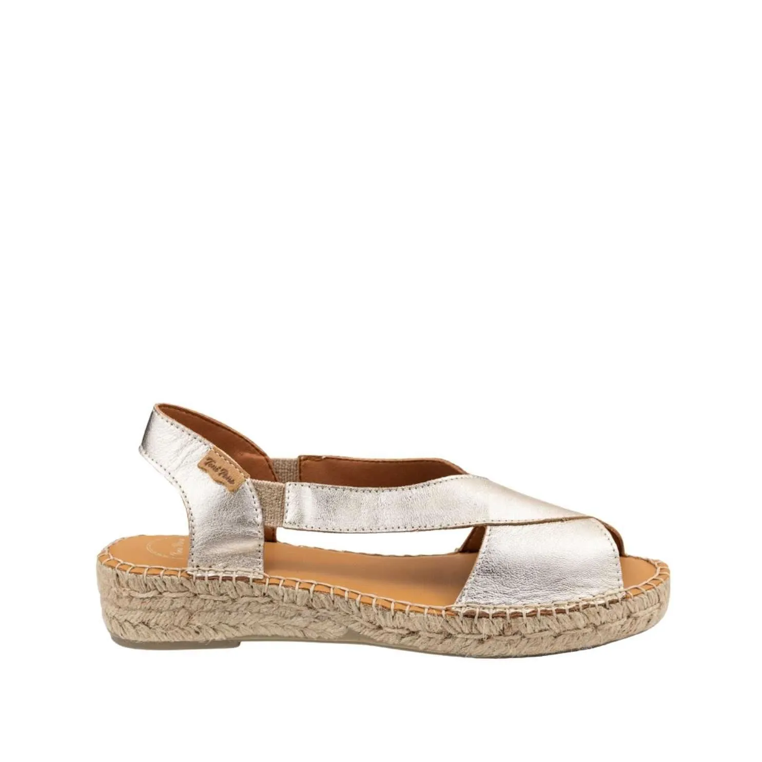 Plain Leather Wedge Espadrille for Women - Elda-P