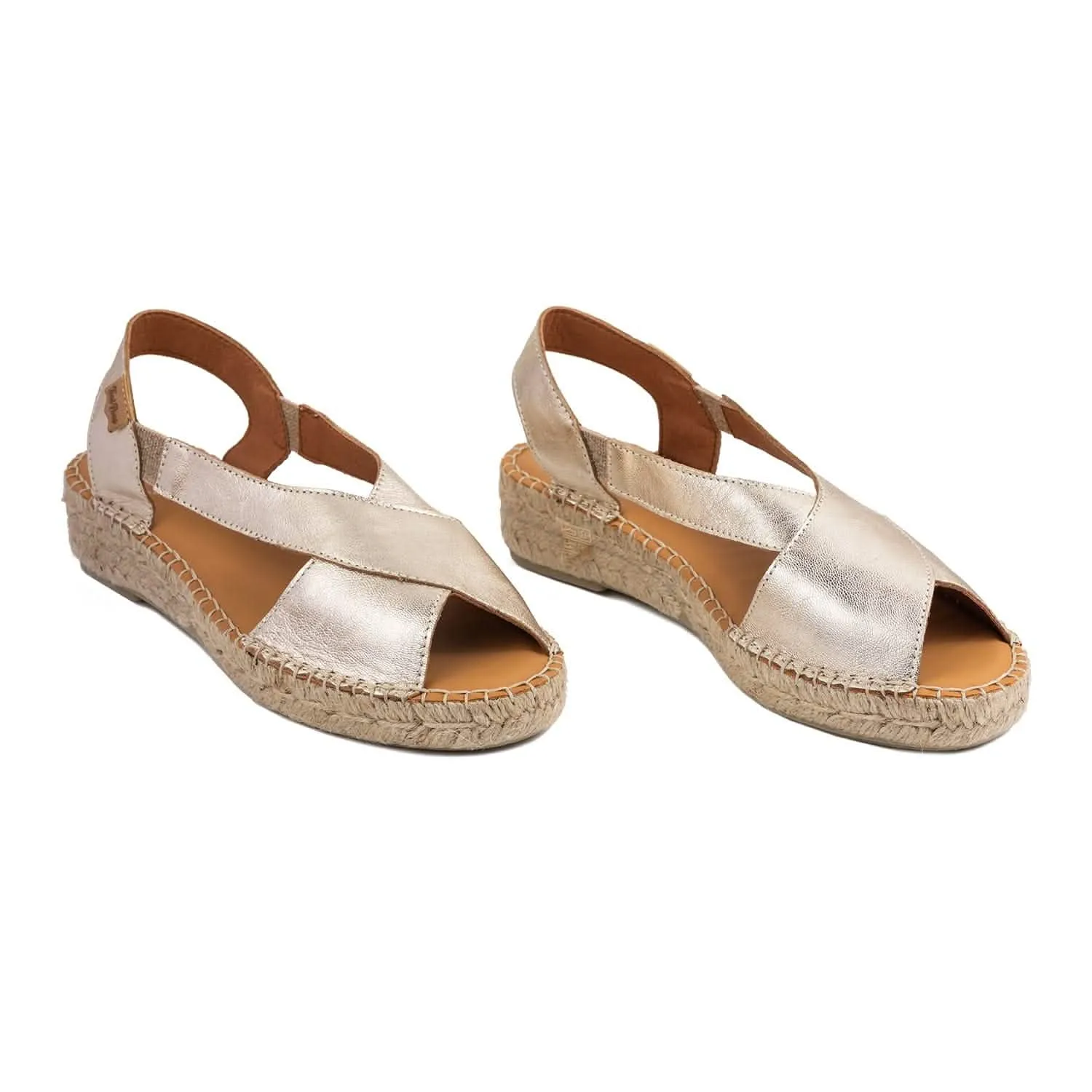 Plain Leather Wedge Espadrille for Women - Elda-P