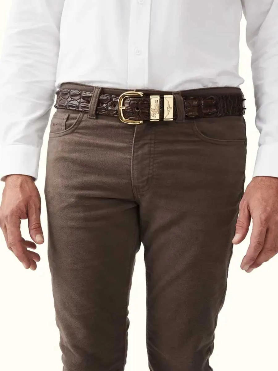 RM WILLIAMS Saltwater Crocodile Belt - Men's 1.5" - Chestnut