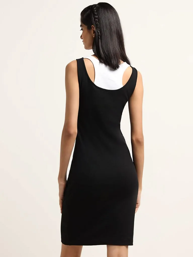 Studiofit Black Cut Out Ribbed Dress