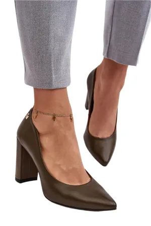 TEEK - Leather Block Heel Pumps