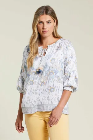 Tie-Up Peasant Blouse