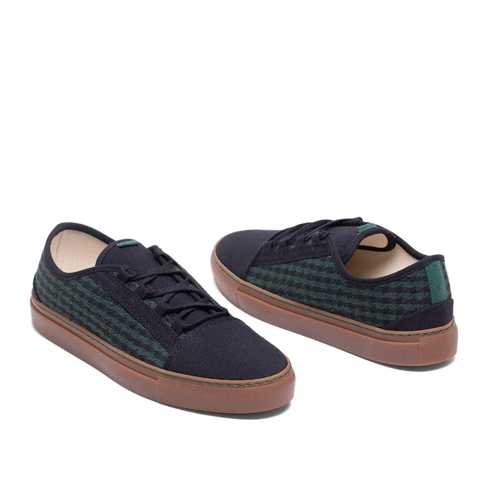 Vegan sneaker houndstooth green CUV006