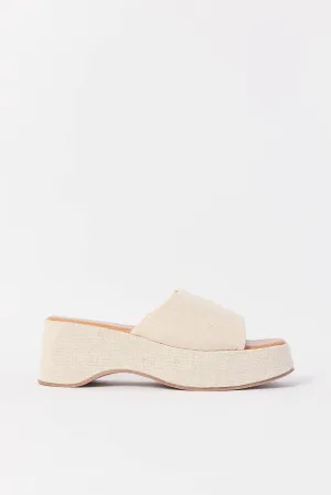 Women Beige Platform Mule