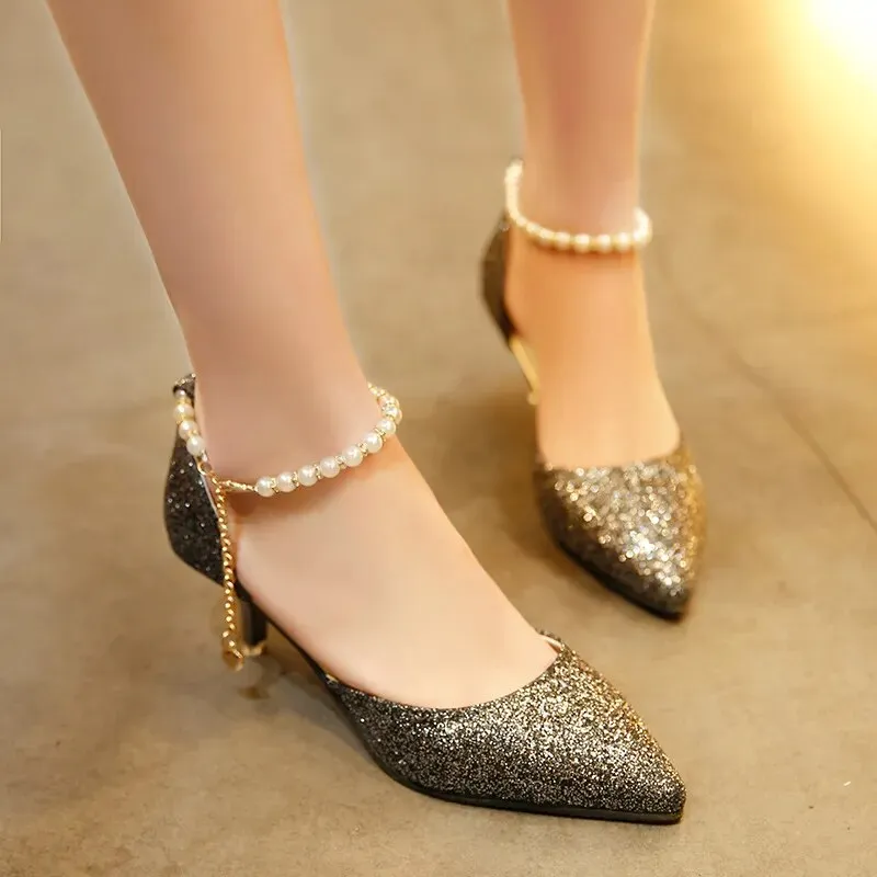 Women Trend Pointed Toe Wedding Bride High Heels Shoes Female Party Mules Elegant Women Pumps - WSHP50096