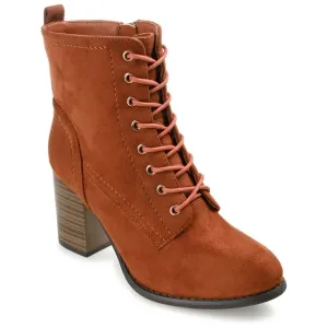 Womens Trendy Baylor Lace Up Stacked Heel Booties